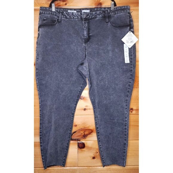 Ava & Viv Women's Mid-Rise Cropped Skinny Jeans, Charcoal Size 26 - Picture 10 of 14